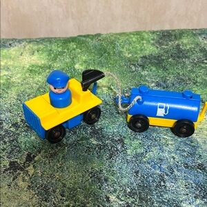 VINTAGE FP Blue and Yellow Toy Transport Set